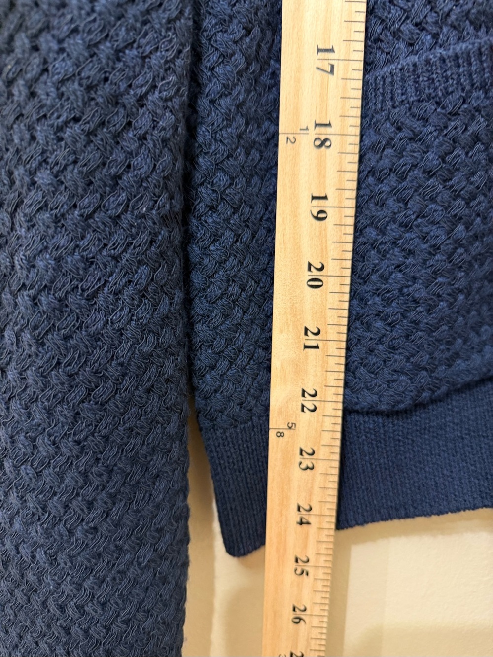 Rag & Bone S Basket Weave Knit Merino Blend Knit Preppy Navy Cardigan Gold - Picture 15 of 15